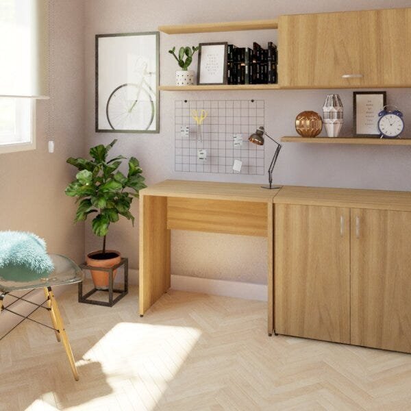 Escrivaninha Mesa Escritório 90cmx47cm 25mm Carvalho Mel