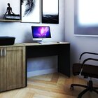 Escrivaninha Mesa Escritório 90cmx47cm 90cm Preto E Carvalho