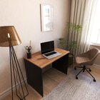 Escrivaninha Mesa Escritório 90cmx60cm 25mm Preto/carvalho Mel