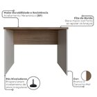 Escrivaninha Mesa Escritório 90cmx60cm 90cm Branco E Carvalho