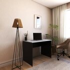 Escrivaninha Mesa Escritório 90cmx60cm 90cm Preto E Cinza Cri