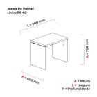 Escrivaninha Mesa Escritório 90cmx60cm Pe40 Nogueira Casablan