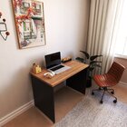 Escrivaninha Mesa Escritório 90cmx60cm Preto/carvalho Mel