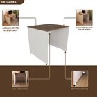 Escrivaninha Mesa Escritório 90cmx70cm 25mm Branca/carvalho M