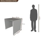 Escrivaninha Mesa Escritório 90cmx70cm 25mm Cinza Cristal