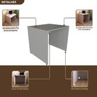 Escrivaninha Mesa Escritório 90cmx70cm 90cm Cinza Cristal Cin