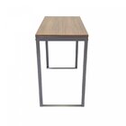 Escrivaninha Mesa Escritório 90x45 90cm Cinza Grafite E Nogal