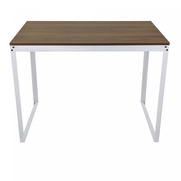 Escrivaninha Mesa Escritório 90x45 Branco / Nogal