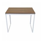 Escrivaninha Mesa Escritório 90x60 90cm Branco E Nogal Branco