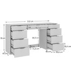 Escrivaninha Mesa Escritório 9 Gavetas 8502 Branco