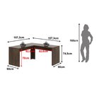 Escrivaninha Mesa Escritório Angular Em L Me4116 157,3cm Rúst