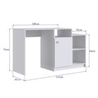 Escrivaninha Mesa Escritório Bancada Multiuso 1 Porta E 3 Nic