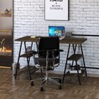 Escrivaninha Mesa Escritório Cavalete 135cm 4 Prateleiras Est