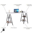 Escrivaninha Mesa Escritório Cavalete 150cm 4 Prateleiras Est