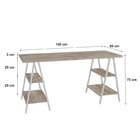 Escrivaninha Mesa Escritório Cavalete 150cm 4 Prateleiras Est