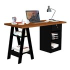 Escrivaninha Mesa Escritório Cavalete 2 Prateleira 2 Nichos 1