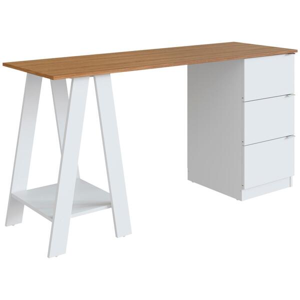 Escrivaninha Mesa Escritorio Cavalete 3 Gavetas B62 Novam