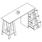 Escrivaninha Mesa Escritorio Cavalete 3 Gavetas B62 Novam