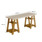 Escrivaninha Mesa Escritório Cavalete 4 Prateleiras 135cm Haw