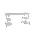 Escrivaninha Mesa Escritório Cavalete Estilo Kuadra 4 Pratele