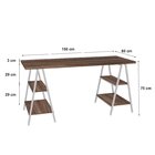 Escrivaninha Mesa Escritório Cavalete Estilo Kuadra 4 Pratele