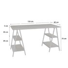 Escrivaninha Mesa Escritório Cavalete Estilo Kuadra 4 Pratele