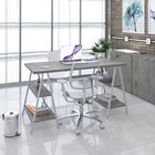 Escrivaninha Mesa Escritório Cavalete Estilo Kuadra 4 Pratele