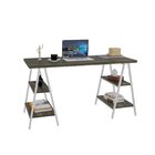 Escrivaninha Mesa Escritório Cavalete Estilo Kuadra 4 Pratele