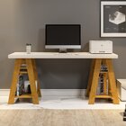 Escrivaninha Mesa Escritório Cavalete Hawaii 4 Prateleiras 13