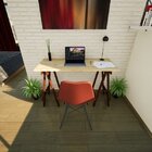 Escrivaninha Mesa Escritório Cavalete Madeira Macica Ms Color