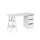 Escrivaninha Mesa Escritório Cavalete Mb 1035 3 Gavetas 2 Pra