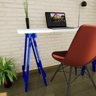 Escrivaninha Mesa Escritório Cavalete Pes Em Pratica 120cm Az