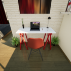 Escrivaninha Mesa Escritório Cavalete Pes Em Pratica 120cm Ve