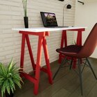 Escrivaninha Mesa Escritório Cavalete Pes Em Pratica 120cm Ve