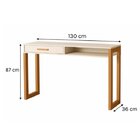 Escrivaninha Mesa Escritório Com 1 Gaveta 130cm Pés Em Madeir