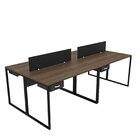 Escrivaninha Mesa Escritório Com 2 Gavetas 4 Lugares 240cm In