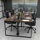 Escrivaninha Mesa Escritório Com 2 Gavetas 4 Lugares 240cm In