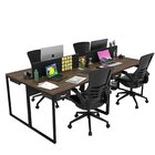 Escrivaninha Mesa Escritório Com 4 Lugares Nogal / Preto