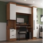 Escrivaninha Mesa Escritório Com Armário 3 Portas 2 Gavetas M