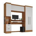 Escrivaninha Mesa Escritório Com Armário 4 Portas E 2 Gavetas