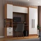 Escrivaninha Mesa Escritório Com Armário 4 Portas E 2 Gavetas