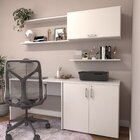 Escrivaninha Mesa Escritório Com Armários 180cm E Prateleira