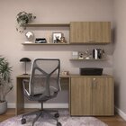 Escrivaninha Mesa Escritório Com Armários 180cm E Prateleira