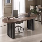 Escrivaninha Mesa Escritório Com Curvas Orgânicas, Pés Ripado