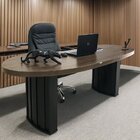 Escrivaninha Mesa Escritório Com Curvas Orgânicas, Pés Ripado