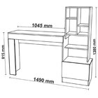 Escrivaninha Mesa Escritório Com Estante 1 Gaveta 149cm Lion
