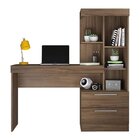 Escrivaninha Mesa Escritório Com Estante 2 Gavetas Office Nt