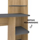 Escrivaninha Mesa Escritório Com Estante 3 Prateleiras Bordas