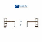 Escrivaninha Mesa Escritório Com Estante 3 Prateleiras Estilo