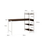 Escrivaninha Mesa Escritório Com Estante 3 Prateleiras Estilo